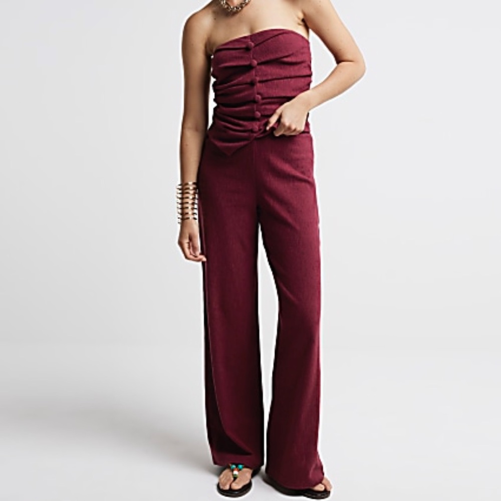 J For Justify Maroon Stapless Jumpsuit Size S